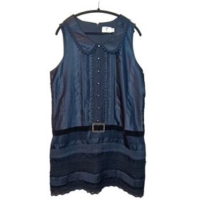 Anna Sui x Target 20th Anniversary Black Sleeveless Drop Waist Shift Dress XL